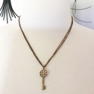 Jlo Key Bronze Necklace Adjustable